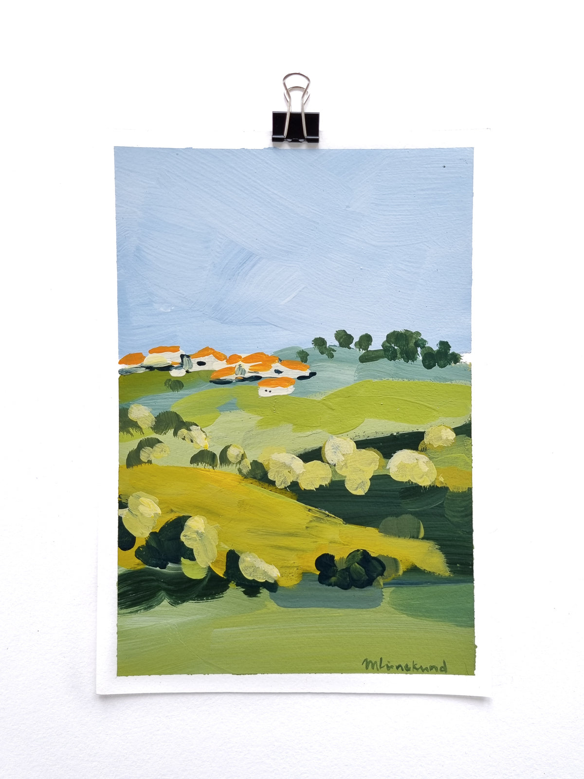 "Talk to Locals" original acrylic painting 23x16cm